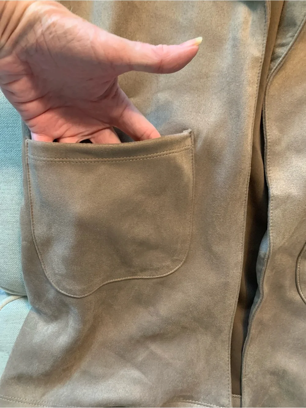 Olivia Blu Taupe Faux-Suede Open-Front Vest - Sleeveless Layering Piece